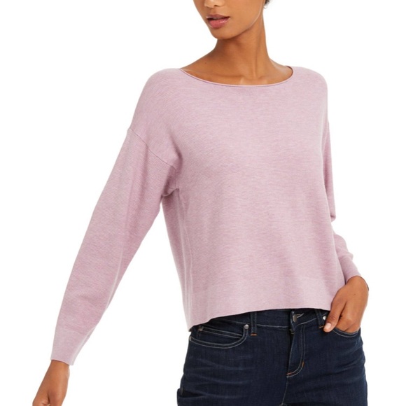 NWT Eileen Fisher Cropped Texture Ballet-Neck - Picture 2 of 8